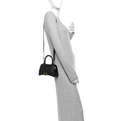 Balenciaga Shiny Box Calfskin Hourglass Top Handle Bag XS Black 2 of 9
