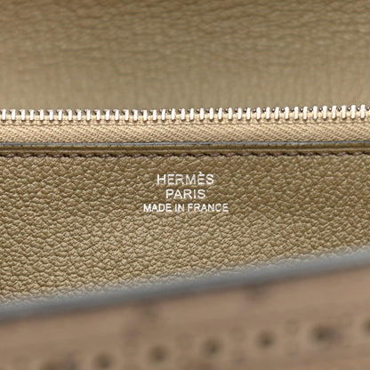 Hermes Ostrich Ghillies Kelly Longue Wallet Mousse 6 of 8