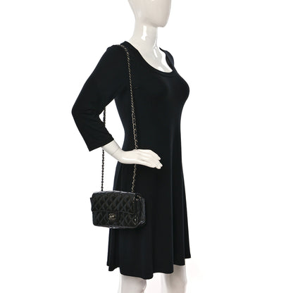 Chanel Striated Patent Quilted Mini Rectangular Flap Black 2 of 10