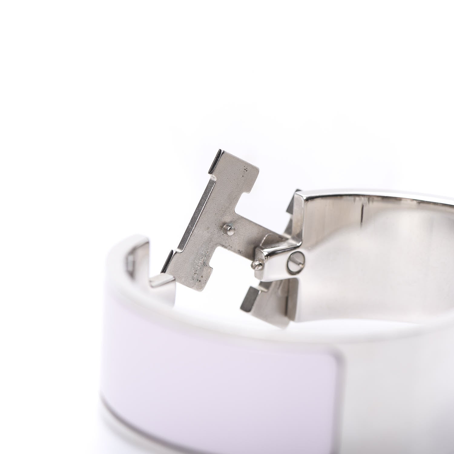 Hermes Enamel Wide Clic Clac H Bracelet PM Rose Nymph White 5 of 7