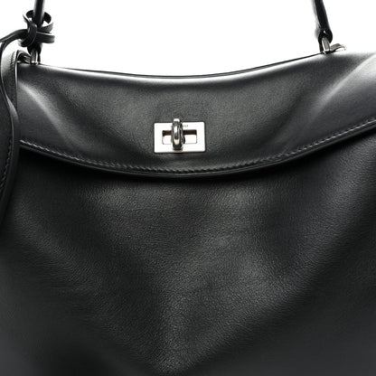 Balenciaga Natural Smooth Calfskin Small Rodeo Top Handle Handbag Black 7 of 9