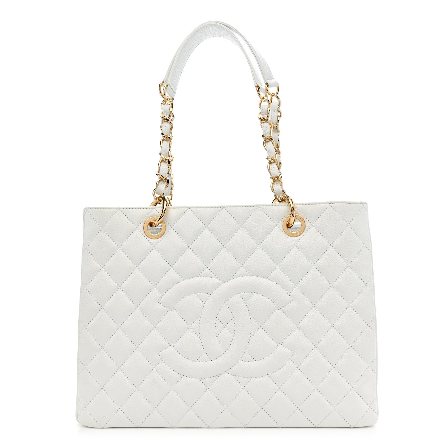 Chanel Caviar Quilted Grand Shopping Tote GST White 1 of 16