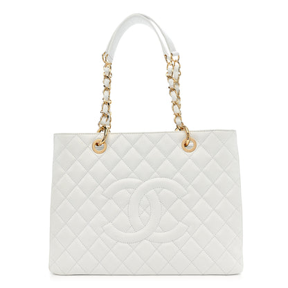 Chanel Caviar Quilted Grand Shopping Tote GST White 1 of 16