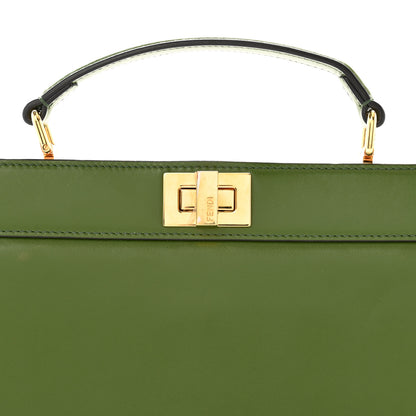 Fendi Vitello King Luxor Shiny Nappa Peekaboo I SEE U East West Satchel Verde Light Rose 10 of 15