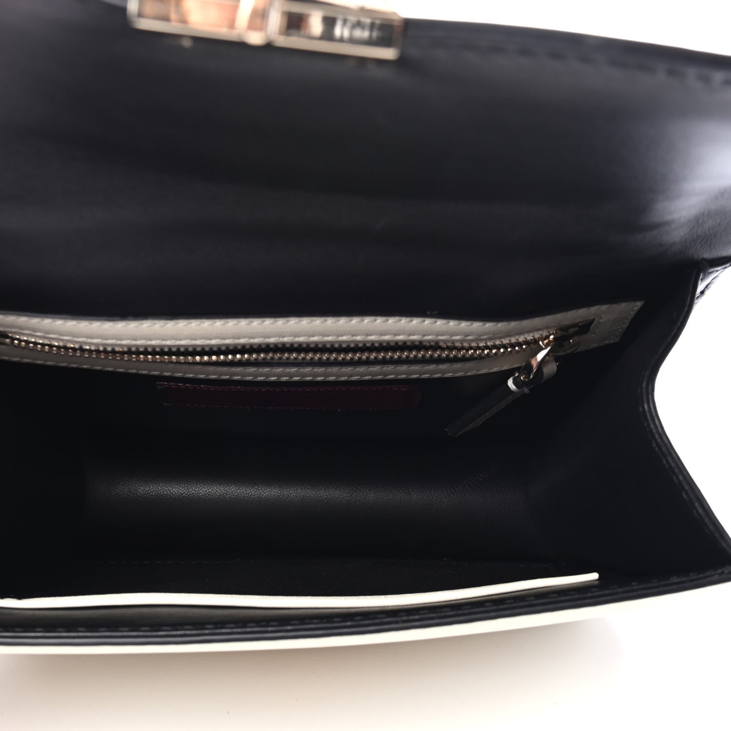 Valentino Garavani Vitello Small Glam Lock Rockstud Flap Black Light Ivory 4 of 4