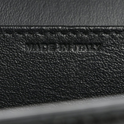 Saint Laurent Calfskin Crocodile Embossed Monogram Uptown Chain Wallet Black 8 of 16