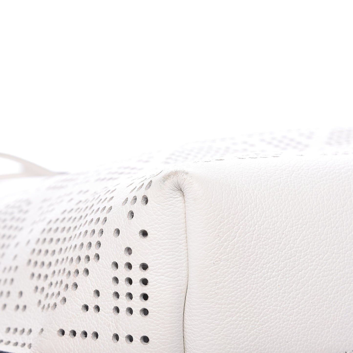 Calfskin Perforated Cannage Dioriva Tote White