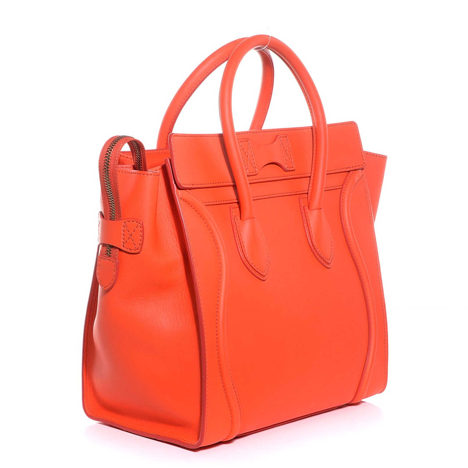 Celine Smooth Calfskin Mini Luggage Bright Orange 3 of 9
