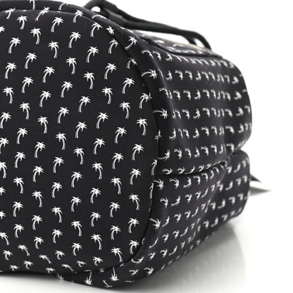 Saint Laurent Canvas Palm Tree Print City Sailor Backpack Black White 9 of 9
