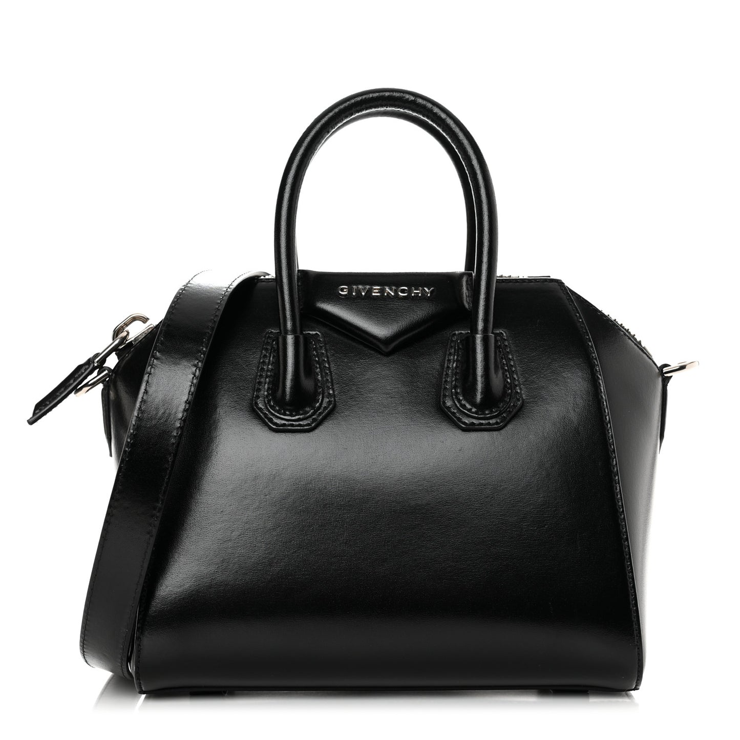 Shiny Lord Calfskin Mini Antigona Black