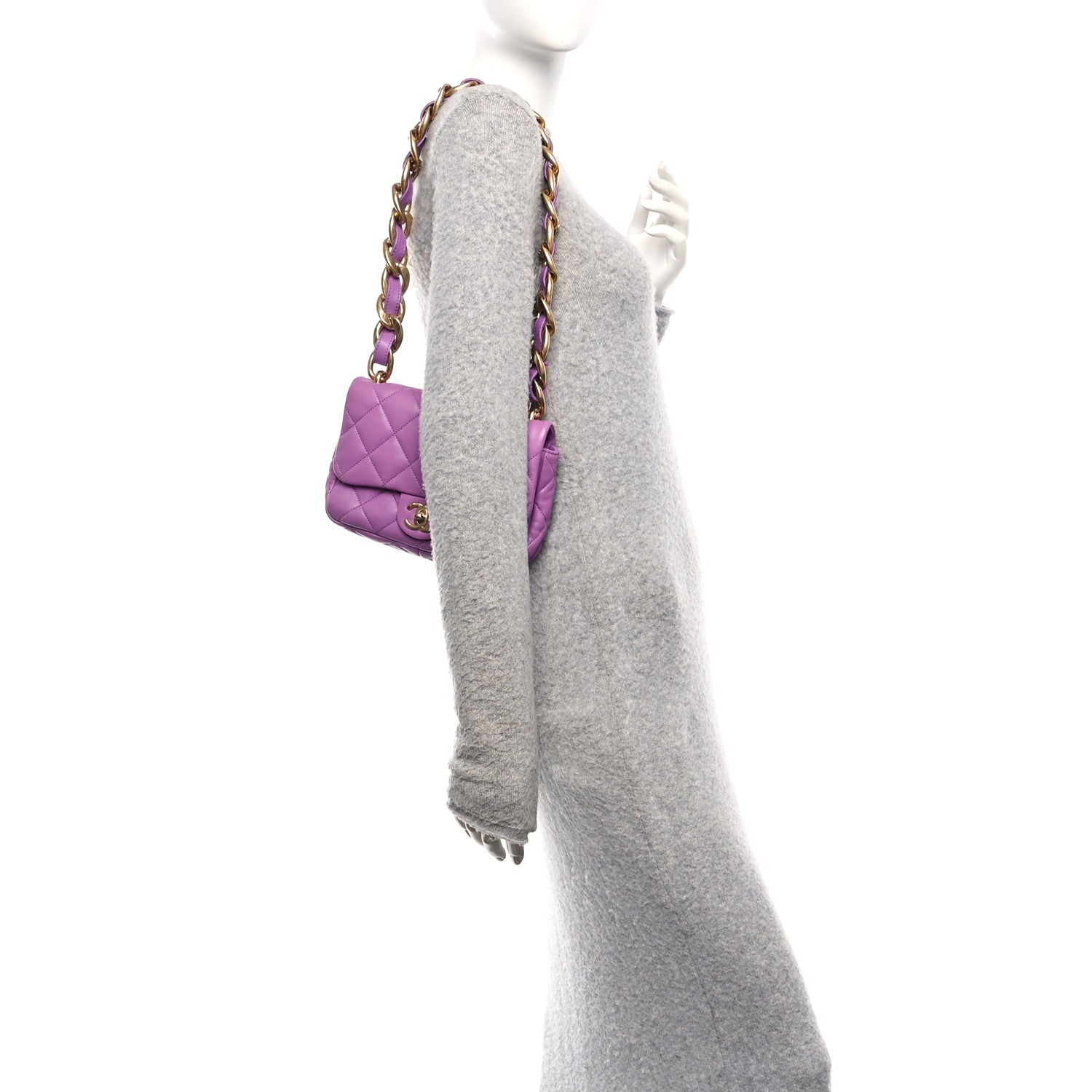 Chanel Lambskin Quilted Small CC Funky Town Flap Purple 2 of 10