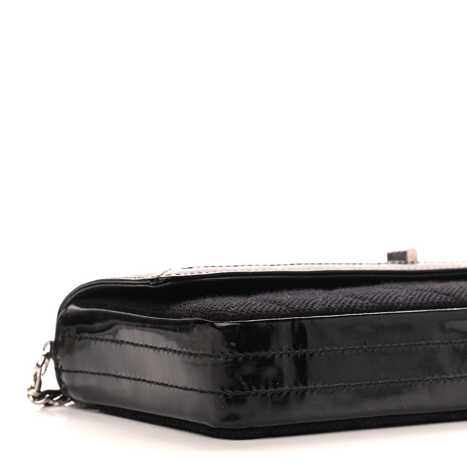 Chanel Jersey Patent Quilted 2.55 Reissue East West Flap Black 12 of 13