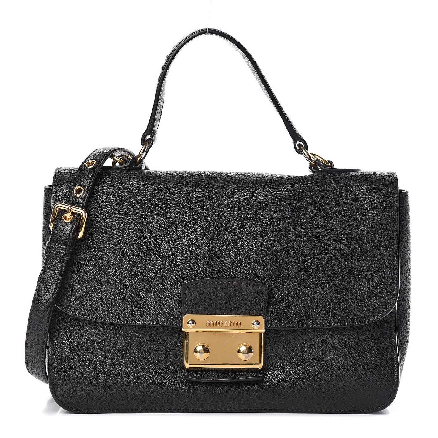 Goatskin Madras Shoulder Bag Black