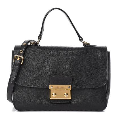 Miu Miu Goatskin Madras Shoulder Bag Black 1 of 24