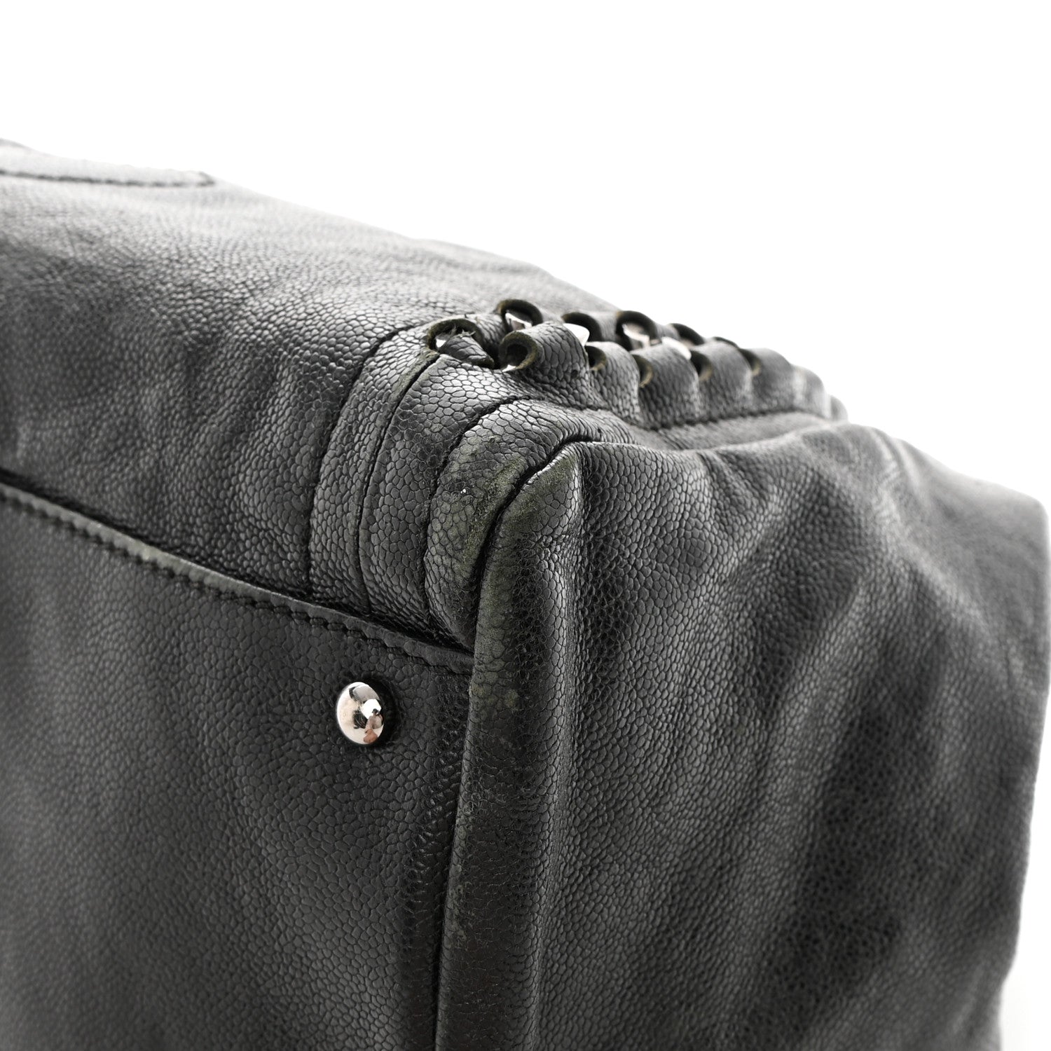 Chanel Glazed Calfskin East West Modern Chain Tote Black 10 of 22