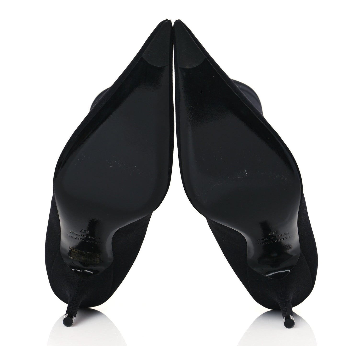 Matte Spandex Extreme Pointed Toe Knife 80mm Ankle Boots 37 Black