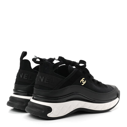 Chanel Velvet Calfskin Mixed Fibers CC Sneakers 40 Black 4 of 8