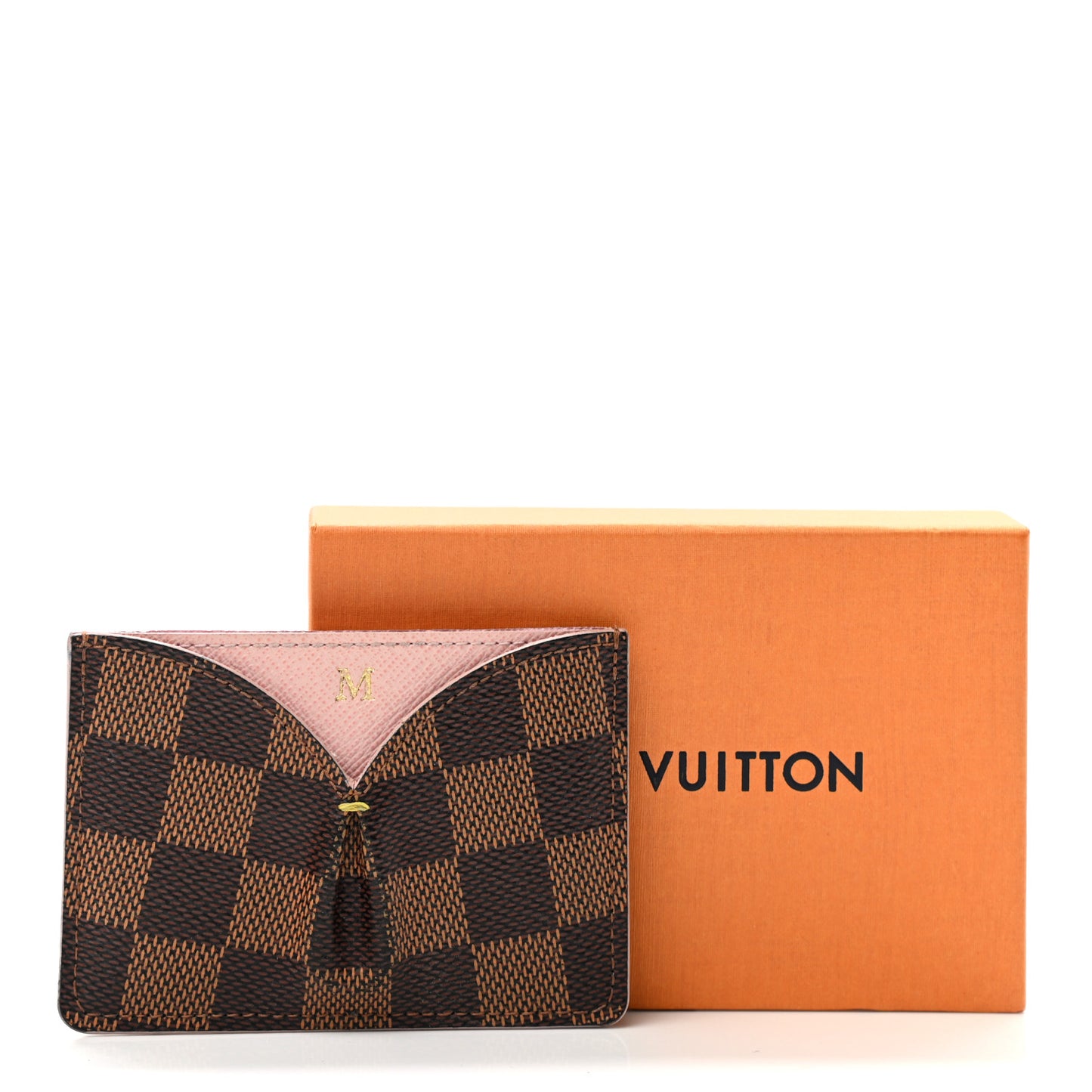 Damier Ebene Caissa Card Holder Rose Ballerine