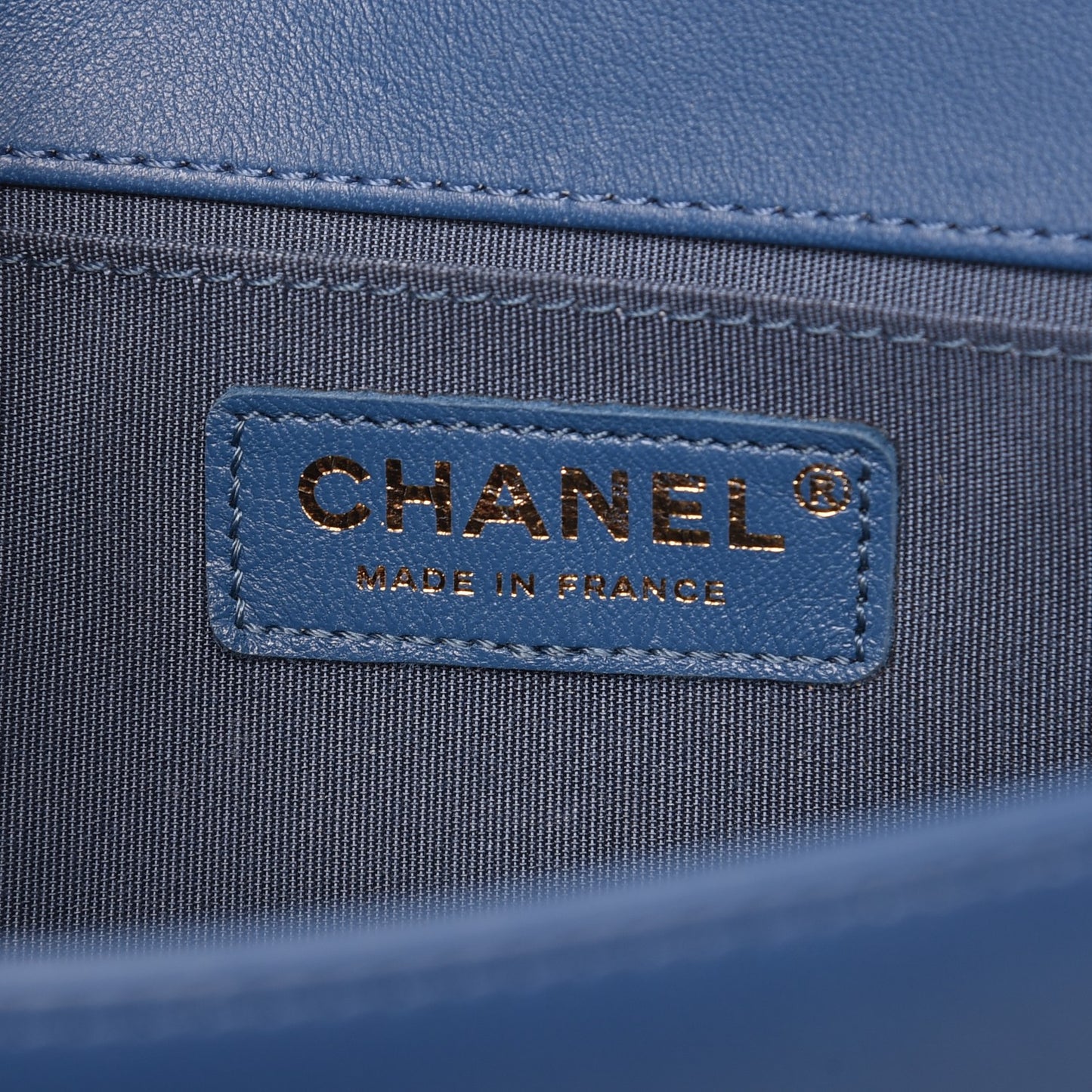 Lambskin Quilted Medium Boy Flap Blue