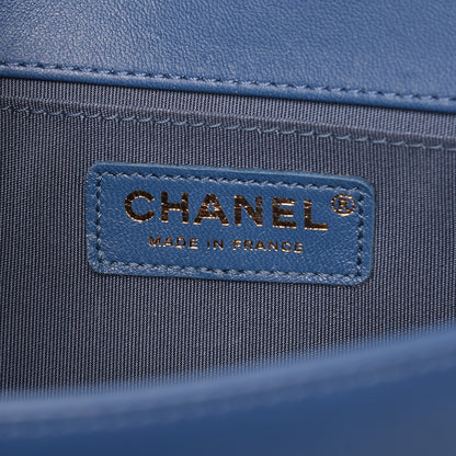 Chanel Lambskin Quilted Medium Boy Flap Blue 6 of 12