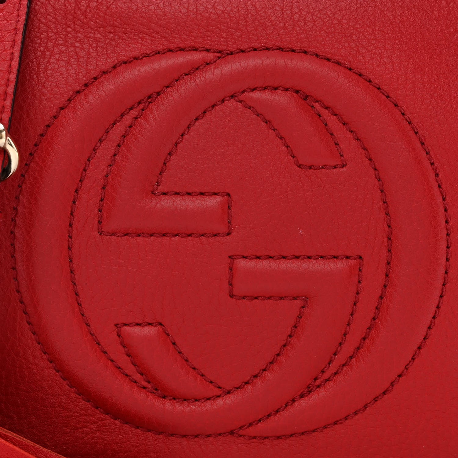 Gucci Pebbled Calfskin Small Soho Disco Bag Tabasco Red 8 of 12