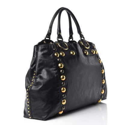 Gucci Calfskin Suede Fringe Large Babouska Tote Black 3 of 21