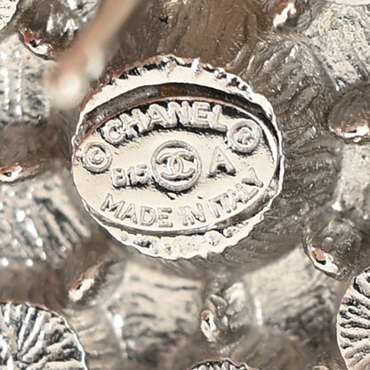 Chanel Crystal CC Flower Earrings Silver 4 of 4
