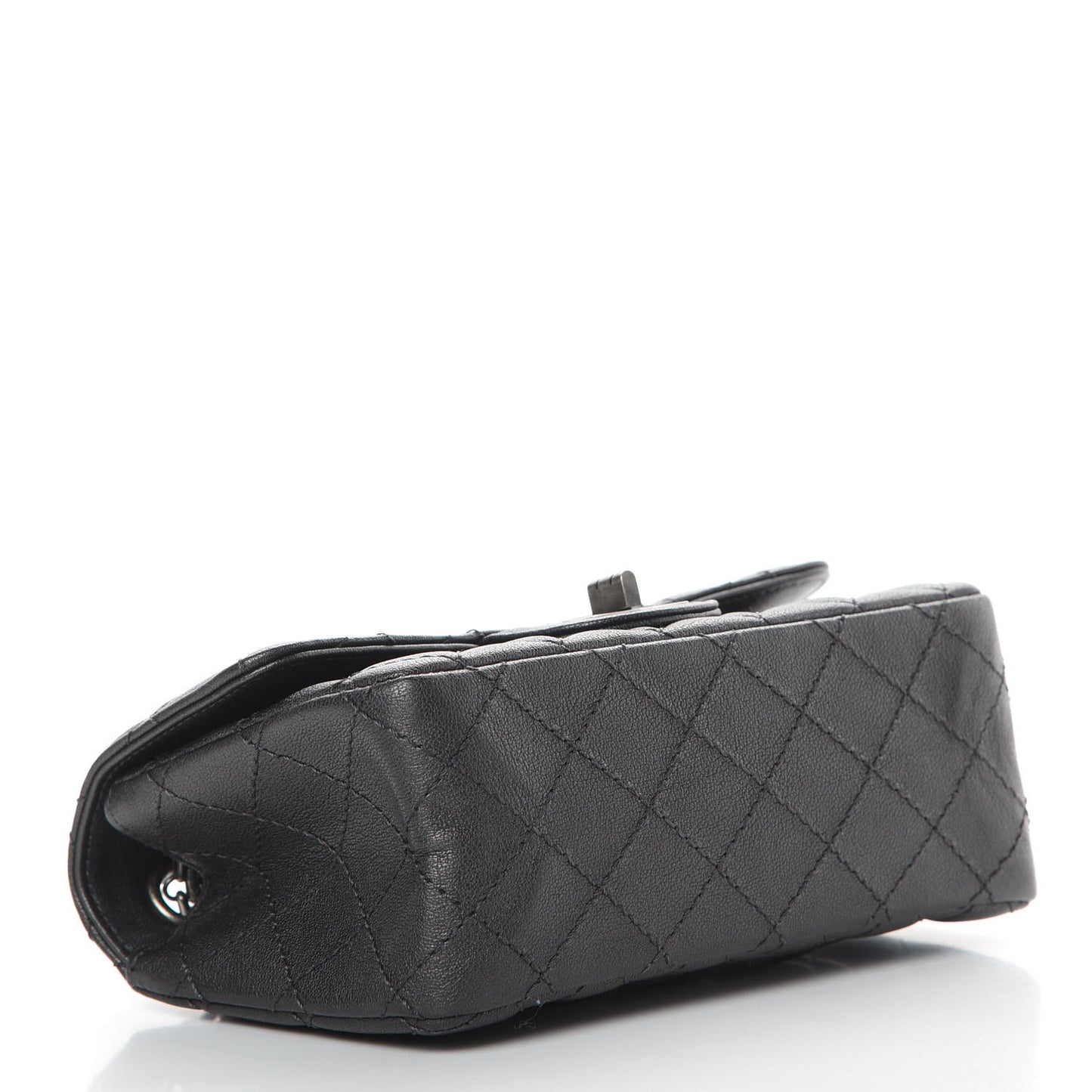 Metallic Sheepskin Quilted 2.55 Reissue Mini Flap Dark Silver