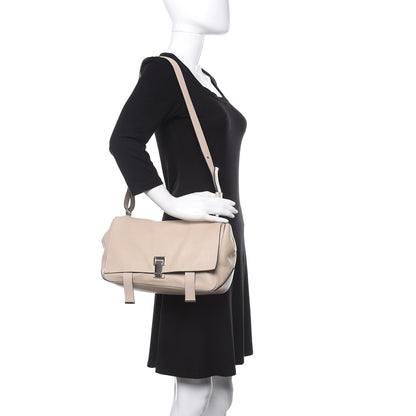 Proenza Schouler Pebbled Calfskin Double Sided PS Courier Bag Talc 2 of 9