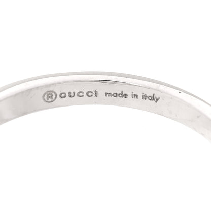 Gucci 18K White Gold Pink Topaz Running G Ring 53 6.25 4 of 7