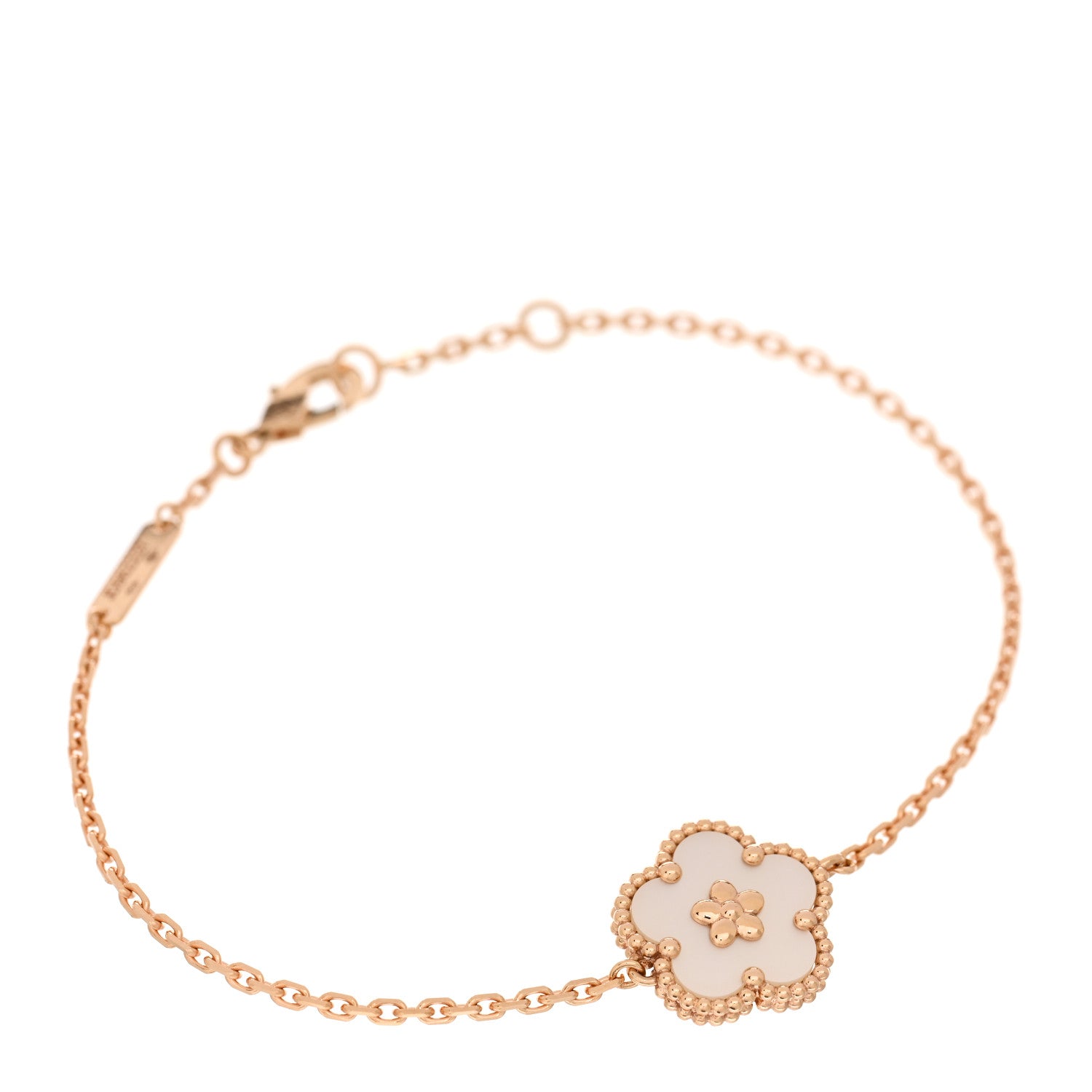 Van Cleef & Arpels 18K Rose Gold Mother Of Pearl Lucky Spring Plum Blossom Bracelet 1 of 4