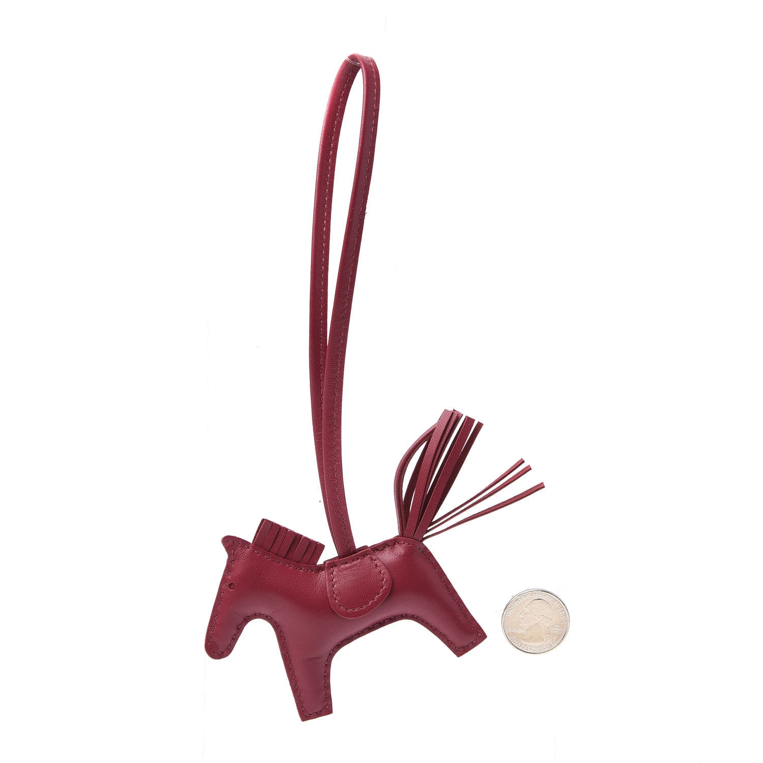 Hermes Milo Lambskin Grigri Rodeo Horse Bag Charm PM Rubis 2 of 4