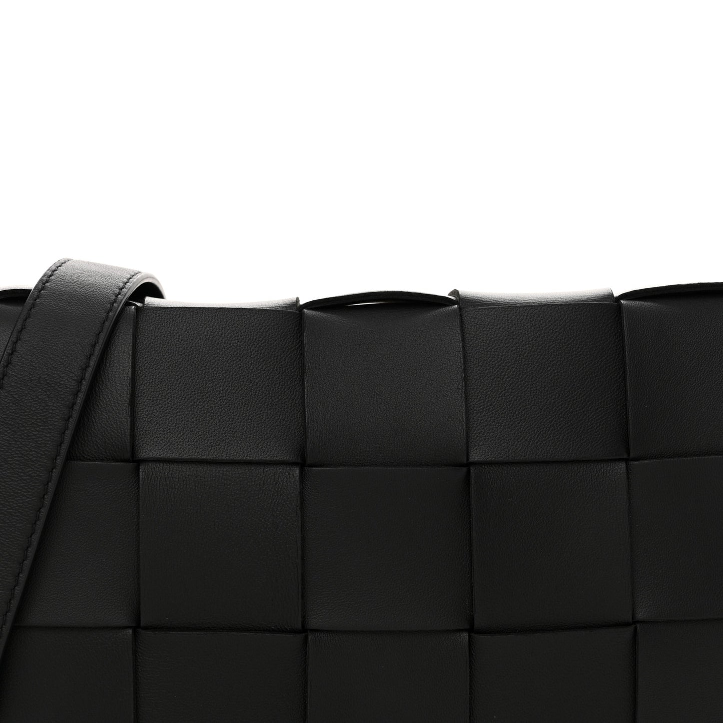 Lambskin Maxi Intrecciato Cassette Crossbody Bag Black