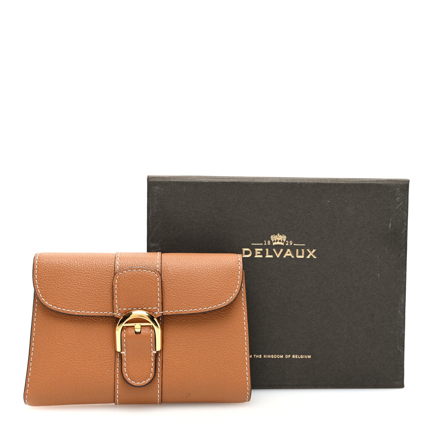Delvaux Grained Rodeo Calfskin Brillant Compact Wallet Vegetal 8 of 8
