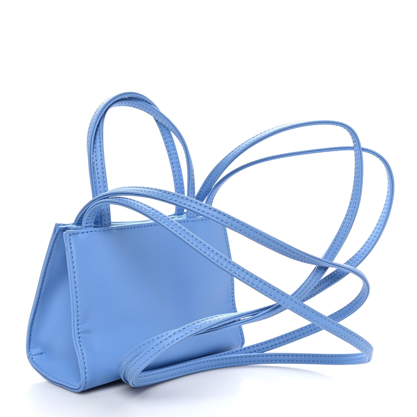 Vegan Leather Small Shopping Bag Cerulean