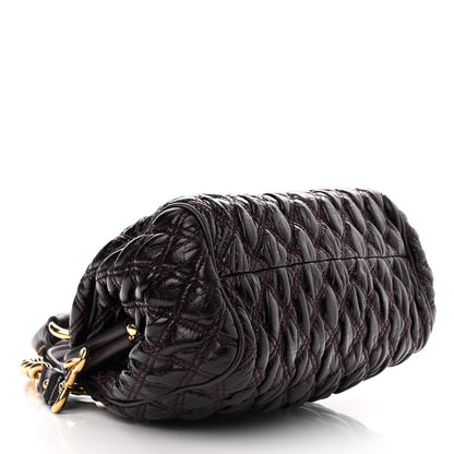 Marc Jacobs Metallic Calfskin Quilted The Kid Stam Plum 4 of 10