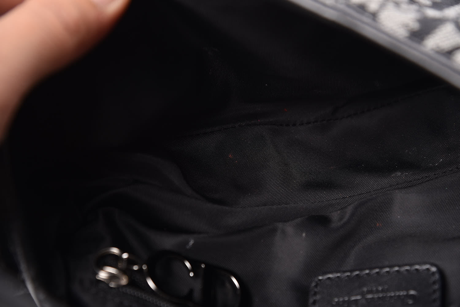 Christian Dior Monogram Saddle Bag Black 12 of 14