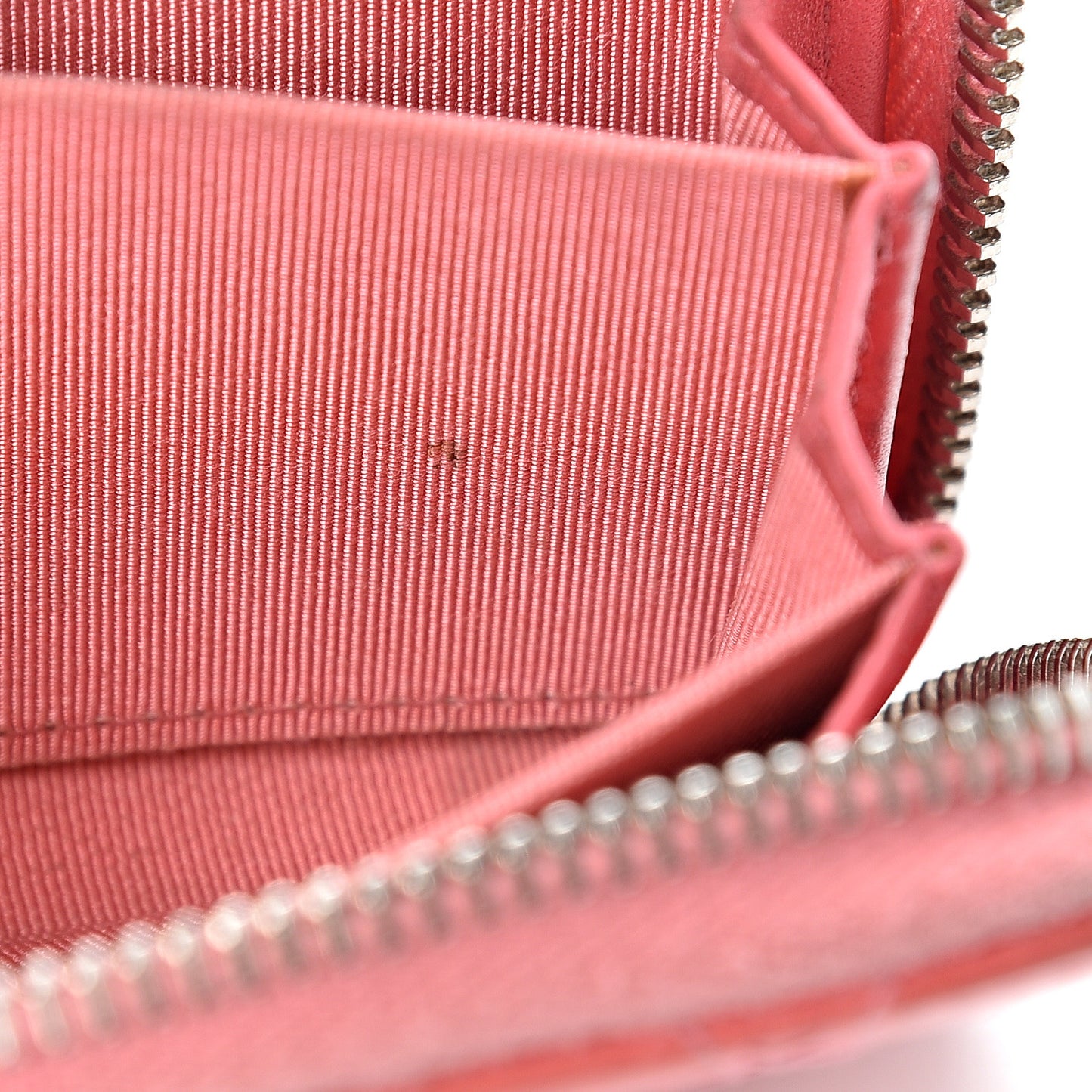 Patent Calfskin Quilted Zip Coin Purse Pink