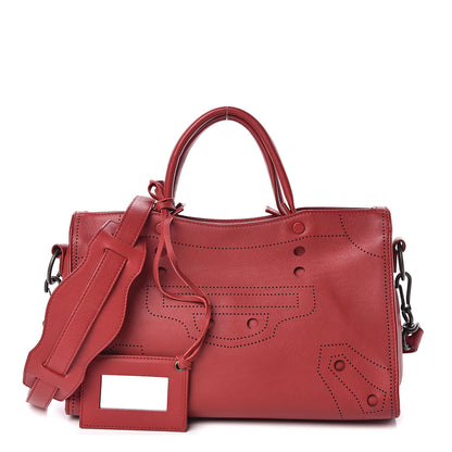 Balenciaga Veau Soyeux Perforated Blackout Hardware S City Rouge Groseille 1 of 12