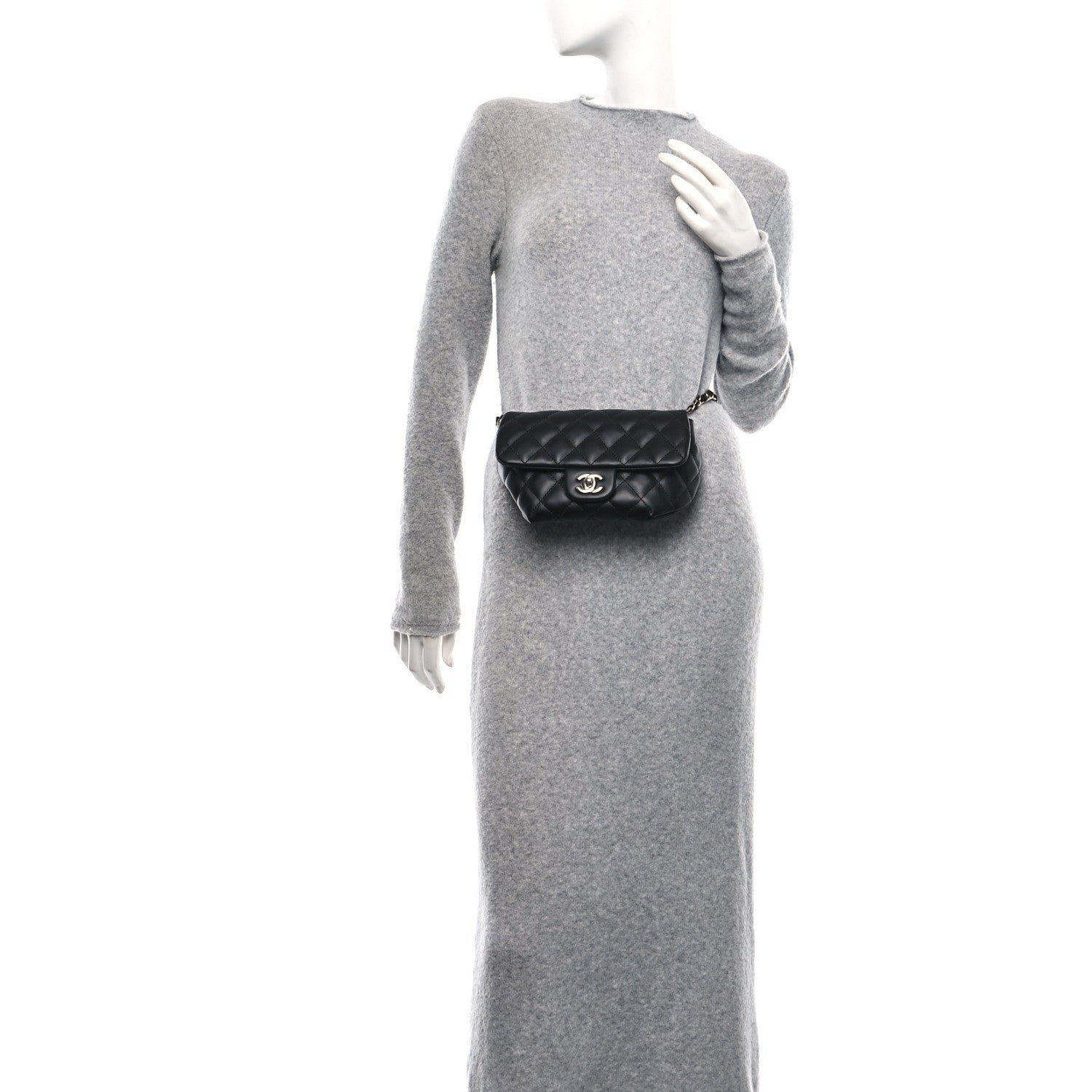 Chanel Calfskin Quilted CC Uniform Flap Belt Bag Black 2 of 10