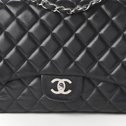 Chanel Lambskin Quilted Jumbo Single Flap Black 10 of 11