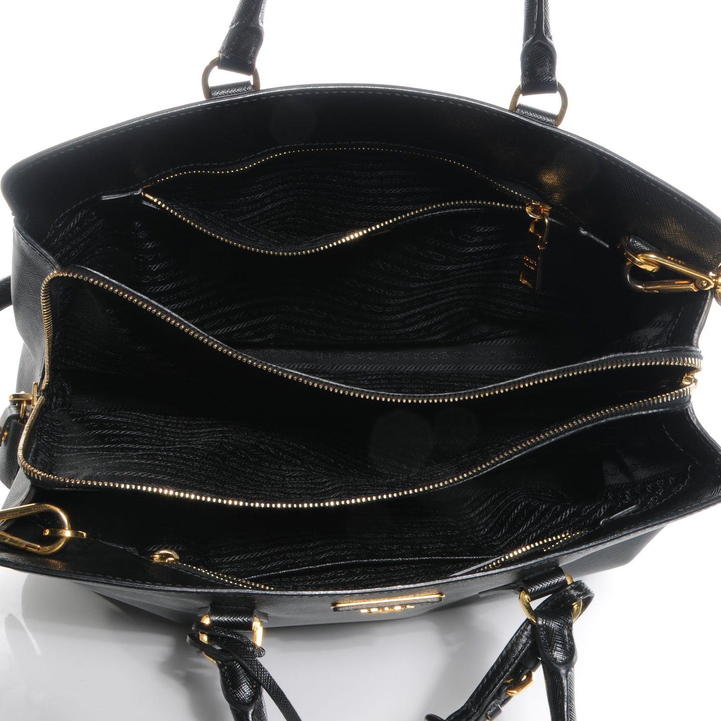 Saffiano Lux Zip Tote Nero Black