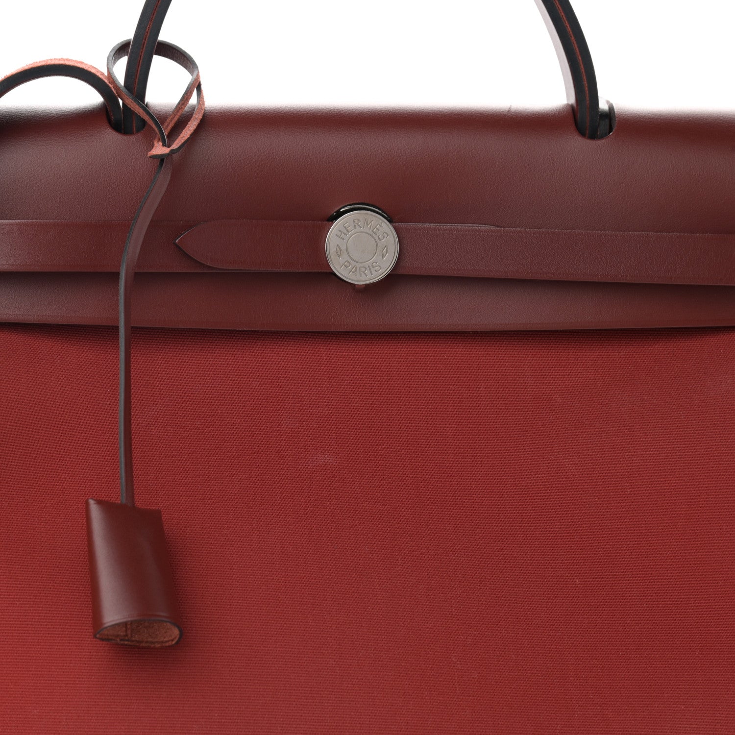 Hermes Vache Hunter Toile Herbag Zip 31 PM Rouge Grenat Rouge H 8 of 13