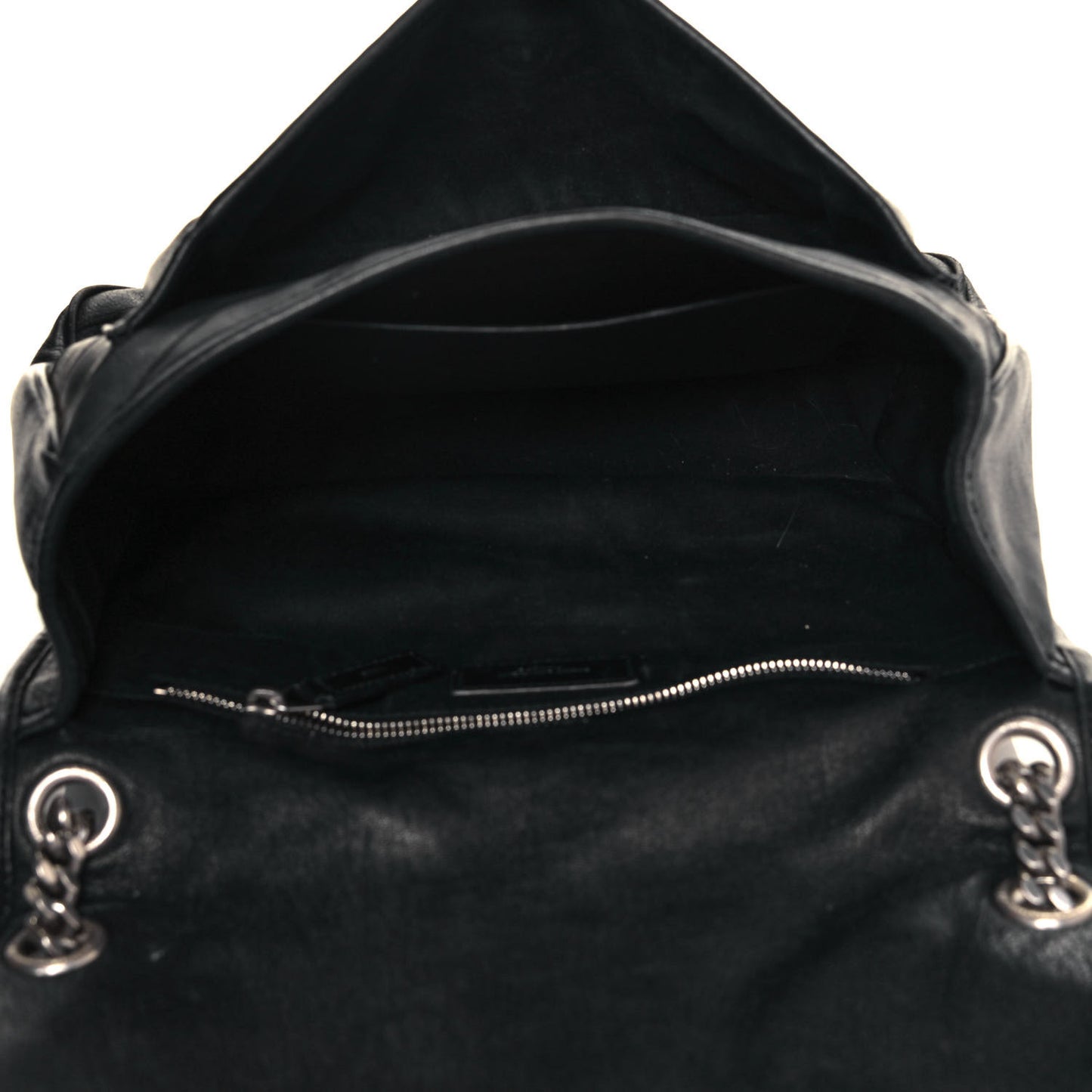 Calfskin Matelasse Monogram Microstud Medium Niki Chain Satchel Black