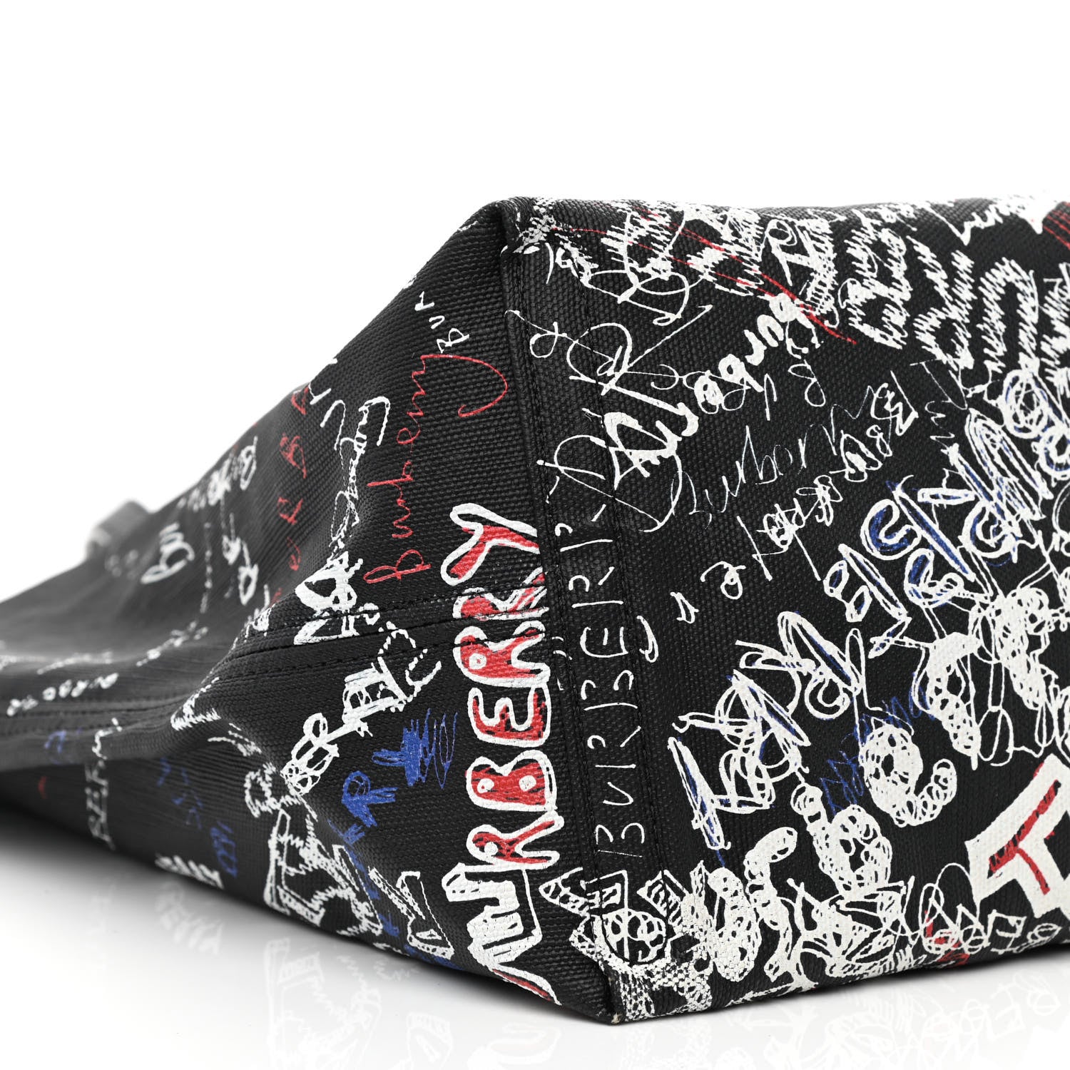 Burberry Coated Canvas Mega Check Sketchbook Medium Reversible Doodle Tote Black 13 of 27