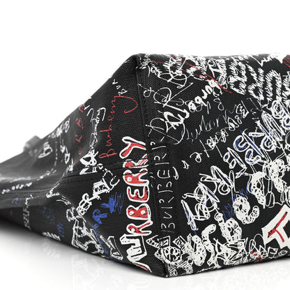 Burberry Coated Canvas Mega Check Sketchbook Medium Reversible Doodle Tote Black 13 of 27
