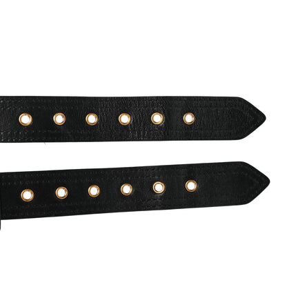 Christian Dior Crinkled Lambskin 135mm Saddle Belt Black 3 of 4