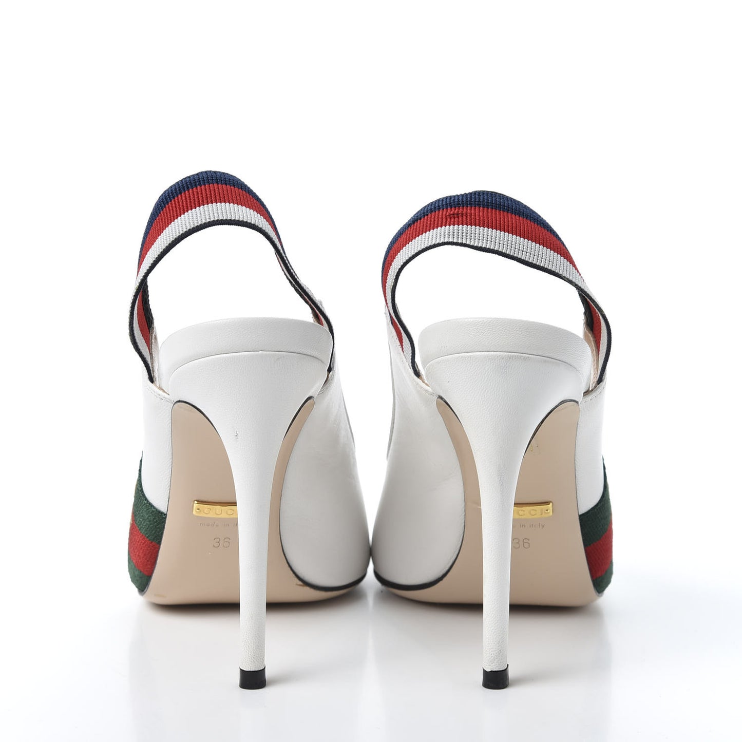 Malaga Kid Web Sylvie High Heel Slingback Pumps 36 White