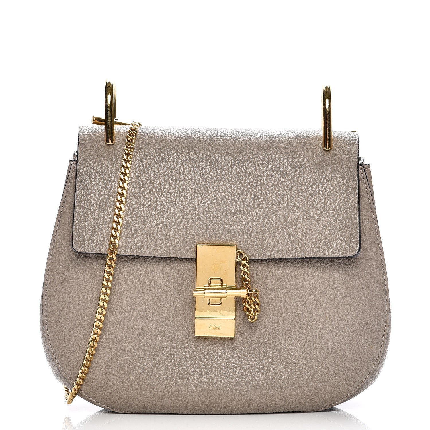 Chloe Grained Lambskin Drew Shoulder Bag Motty Grey 1 of 6