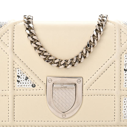 Christian Dior Lambskin Sequin Micro Diorama Flap Bag White 7 of 9